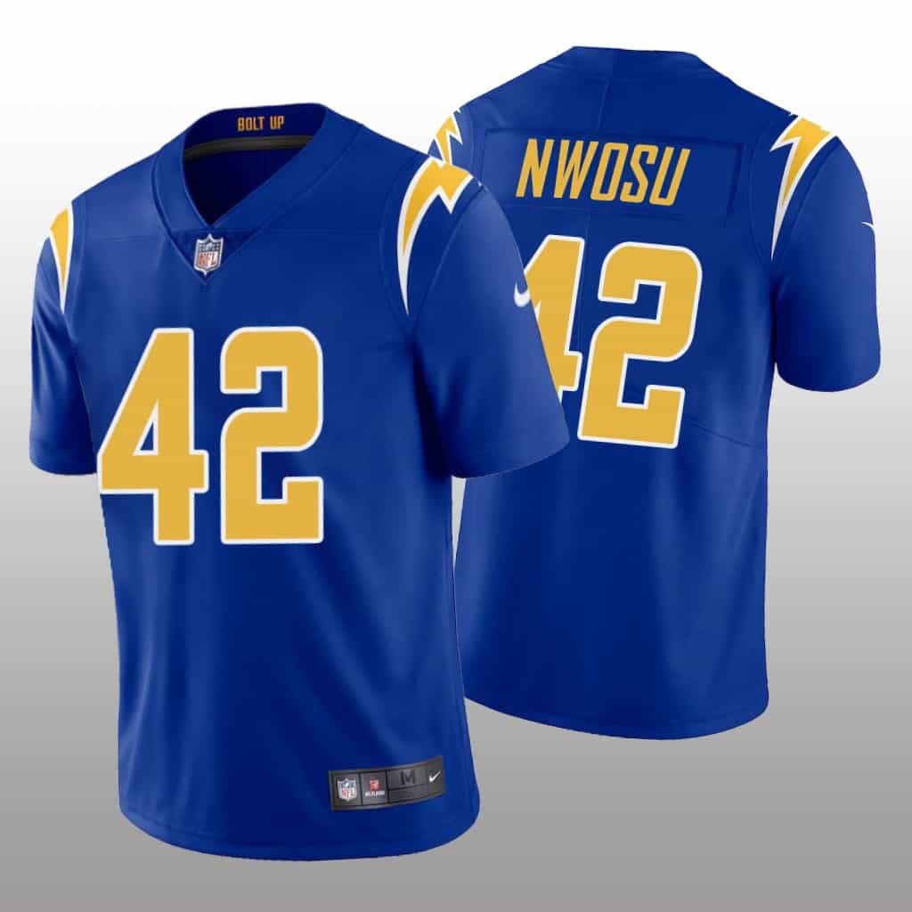 Men Los Angeles Chargers #42 Uchenna Nwosu Nike Royal Limited NFL Jersey->los angeles chargers->NFL Jersey